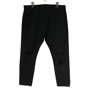 Levi Jeans Size 36 30 Mens Black Red Tab Distressed Straight Zip Grunge Moto